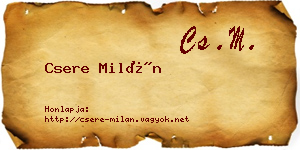 Csere Milán névjegykártya