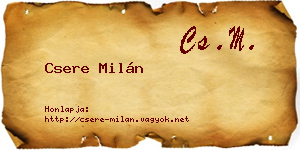 Csere Milán névjegykártya